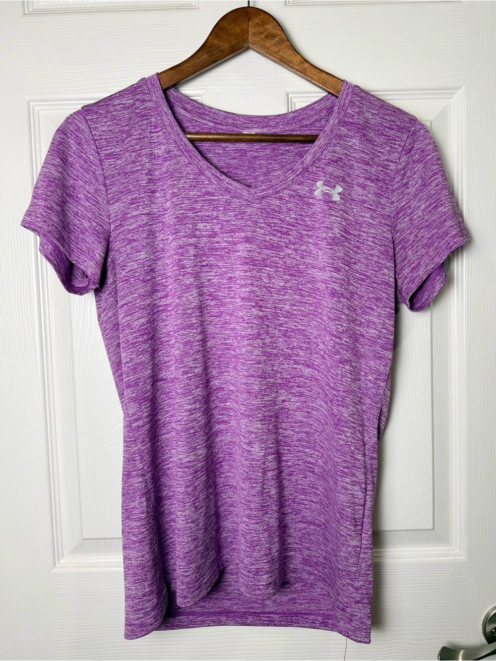 Under Armour V-Neck Short Sleeve Performance Tee | Purple Heather